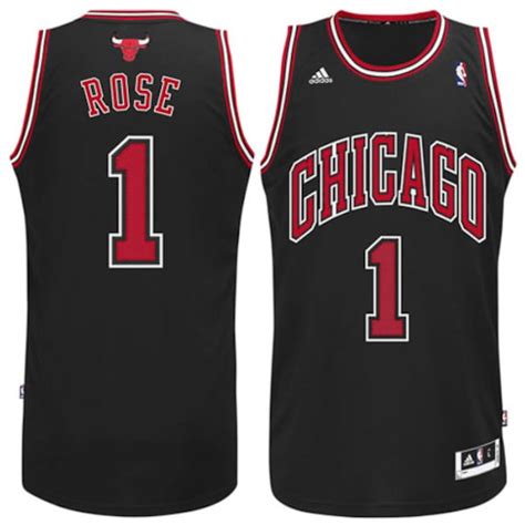 NBA Chicago Bulls Derrick Rose Alternate Replica Jersey Black